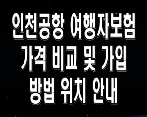 인천공항 여행자보험 가격 비교 및 가입 방법 위치 안내