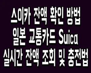 스이카 잔액 확인 방법 일본 교통카드 Suica 실시간 잔액 조회 및 충전법