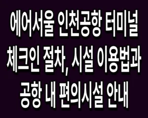 에어서울 인천공항 터미널 체크인 절차, 시설 이용법과 공항 내 편의시설 안내
