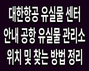 대한항공 유실물 센터 안내 공항 유실물 관리소 위치 및 찾는 방법 정리