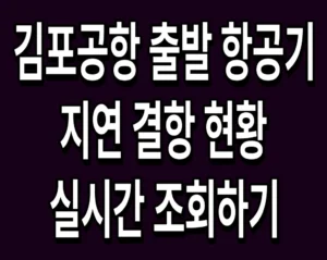 김포공항 출발 항공기 지연 결항 현황 실시간 조회하기