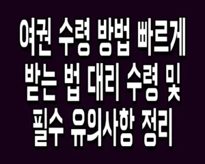 여권 수령 방법 빠르게 받는 법 대리 수령 및 필수 유의사항 정리