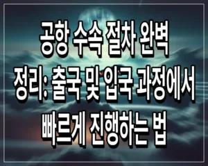 공항 수속 절차 완벽 정리: 출국 및 입국 과정에서 빠르게 진행하는 법