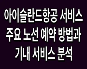 아이슬란드항공 서비스 및 주요 노선 예약 방법과 기내 서비스 분석