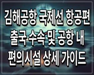 김해공항 국제선 항공편 출국 수속 및 공항 내 편의시설 상세 가이드
