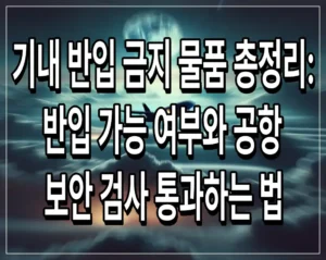 기내 반입 금지 물품 총정리: 반입 가능 여부와 공항 보안 검사 통과하는 법