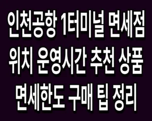 인천공항 1터미널 면세점 위치 운영시간 추천 상품 면세한도 구매 팁 정리