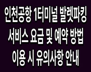인천공항 1터미널 발렛파킹 서비스 요금 및 예약 방법 이용 시 유의사항 안내