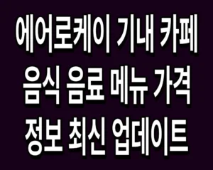 에어로케이 기내 카페 음식 음료 메뉴 가격 정보 최신 업데이트