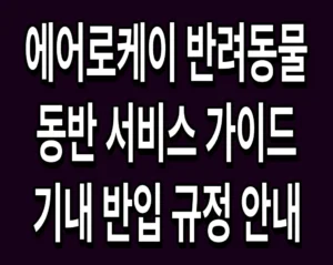 에어로케이 반려동물 동반 서비스 가이드 및 기내 반입 규정 안내