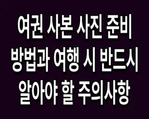 여권 사본 사진 준비 방법과 여행 시 반드시 알아야 할 주의사항