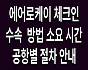 에어로케이 체크인 수속 방법 소요 시간 및 공항별 절차 안내