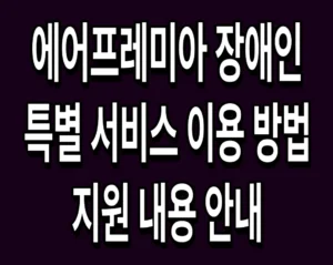 에어프레미아 장애인 특별 서비스 이용 방법 및 지원 내용 안내