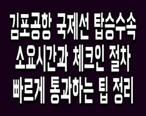 김포공항 국제선 탑승수속 소요시간과 체크인 절차 빠르게 통과하는 팁 정리
