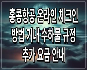 홍콩항공 온라인 체크인 방법 기내 수하물 규정 및 추가 요금 안내