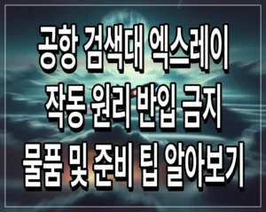공항 검색대 엑스레이 작동 원리 반입 금지 물품 및 준비 팁 알아보기
