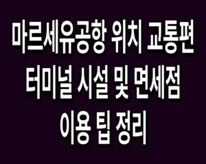 마르세유공항 위치 교통편 터미널 시설 및 면세점 이용 팁 정리