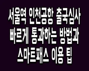 서울역 인천공항 출국심사 빠르게 통과하는 방법과 스마트패스 이용 팁