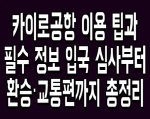 카이로공항 이용 팁과 필수 정보 입국 심사부터 환승·교통편까지 총정리