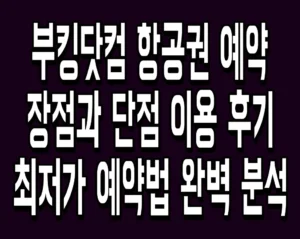부킹닷컴 항공권 예약 장점과 단점 이용 후기 및 최저가 예약법 완벽 분석