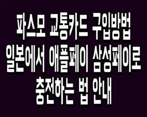 파스모 교통카드 구입방법 일본에서 애플페이·삼성페이로 충전하는 법 안내