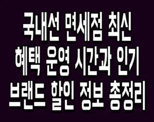 국내선 면세점 최신 혜택 운영 시간과 인기 브랜드 할인 정보 총정리