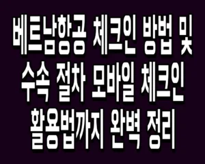 베트남항공 체크인 방법 및 수속 절차 모바일 체크인 활용법까지 완벽 정리
