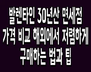 발렌타인 30년산 면세점 가격 비교 해외에서 저렴하게 구매하는 법과 팁