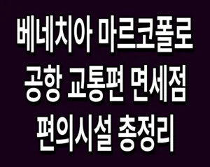 베네치아 마르코폴로 공항 교통편 면세점 편의시설 총정리