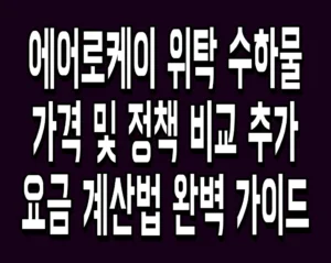 에어로케이 위탁 수하물 가격 및 정책 비교 추가 요금 계산법 완벽 가이드