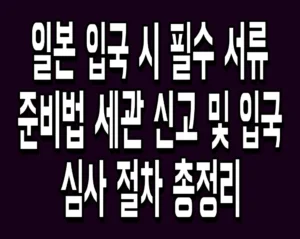 일본 입국 시 필수 서류 준비법 세관 신고 및 입국 심사 절차 총정리