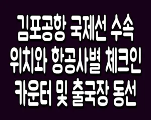 김포공항 국제선 수속 위치와 항공사별 체크인 카운터 및 출국장 동선