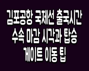 김포공항 국제선 출국시간 수속 마감 시각과 탑승 게이트 이동 팁