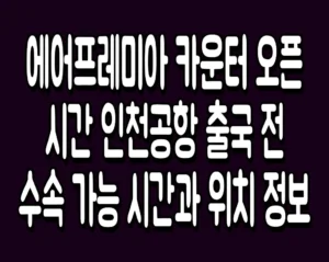 에어프레미아 카운터 오픈 시간 인천공항 출국 전 수속 가능 시간과 위치 정보
