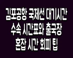 김포공항 국제선 대기시간 수속 시간표와 출국장 혼잡 시간 회피 팁