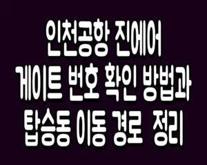 인천공항 진에어 게이트 번호 확인 방법과 탑승동 이동 경로 정리