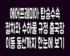 에어프레미아 탑승수속 절차와 수하물 규정 출국장 이동 동선까지 한눈에 보기