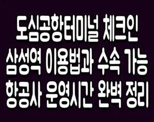 도심공항터미널 체크인 삼성역 이용법과 수속 가능 항공사 운영시간 완벽 정리