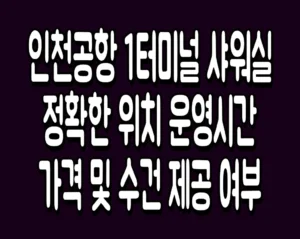 인천공항 1터미널 샤워실 정확한 위치 운영시간 가격 및 수건 제공 여부