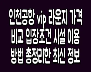 인천공항 vip 라운지 가격 비교 입장조건 시설 이용방법 총정리한 최신 정보