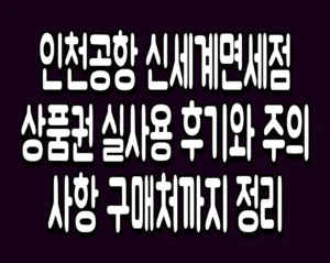 인천공항 신세계면세점 상품권 실사용 후기와 주의사항 구매처까지 정리