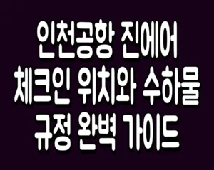 인천공항 진에어 체크인 위치와 수하물 규정 완벽 가이드