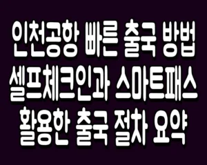 인천공항 빠른 출국 방법 셀프체크인과 스마트패스 활용한 출국 절차 요약