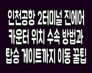 인천공항 2터미널 진에어카운터 위치 수속 방법과 탑승 게이트까지 이동 꿀팁