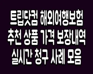 트립닷컴 해외여행보험 추천 상품 가격 보장내역 실시간 청구 사례 모음