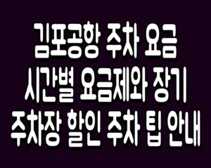 김포공항 주차 요금 시간별 요금제와 장기 주차장 할인 주차 팁 안내