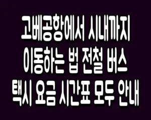 고베공항에서 시내까지 이동하는 법 전철 버스 택시 요금 시간표 모두 안내