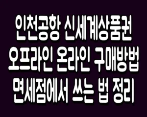 인천공항 신세계상품권 오프라인 온라인 구매방법과 면세점에서 쓰는 법 정리