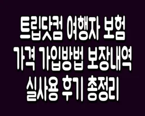 트립닷컴 여행자 보험 가격 가입방법 보장내역 실사용 후기 총정리