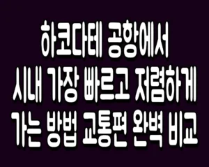 하코다테 공항에서 시내 가장 빠르고 저렴하게 가는 방법 교통편 완벽 비교